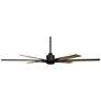 72" Casa Vieja Expedition Matte Black Damp Rated Large Fan with Remote