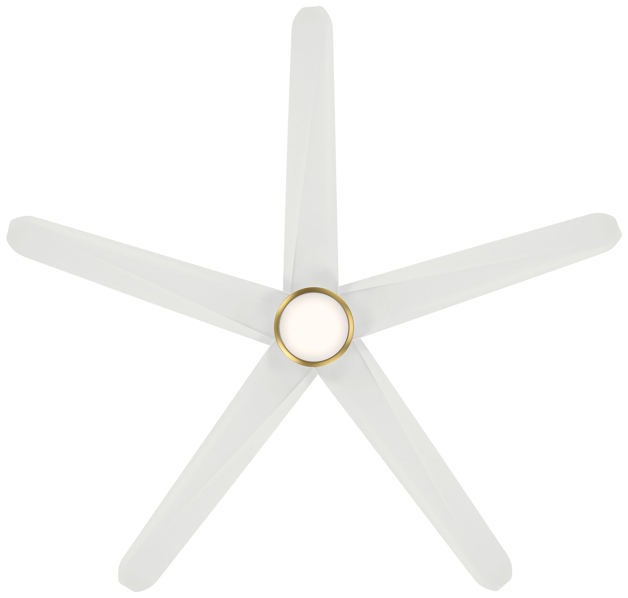 72" Casa Vieja Forma Brass and White LED Indoor/Outdoor Ceiling Fan in scene