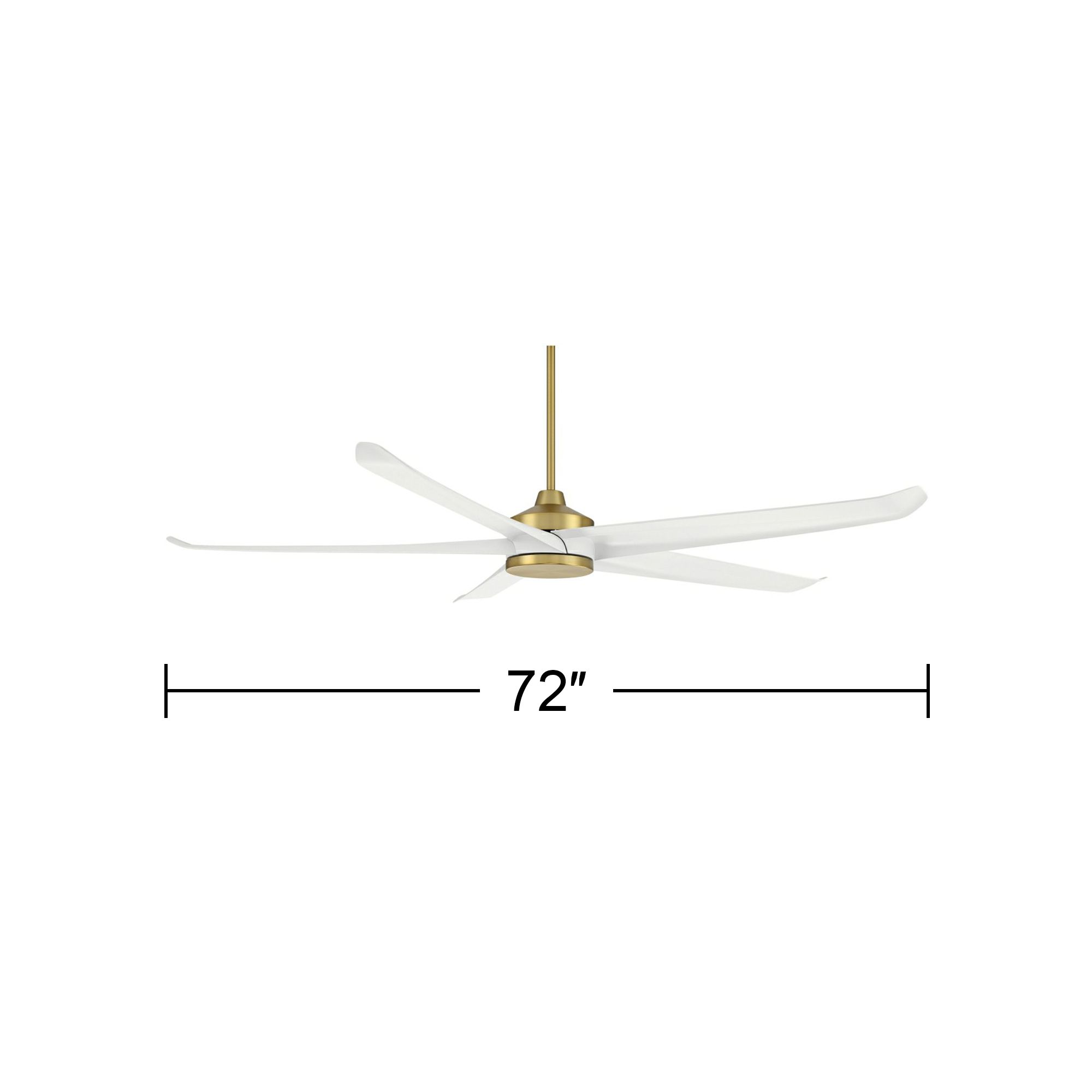 72" Casa Vieja Forma Brass and White LED Indoor/Outdoor Ceiling Fan in scene