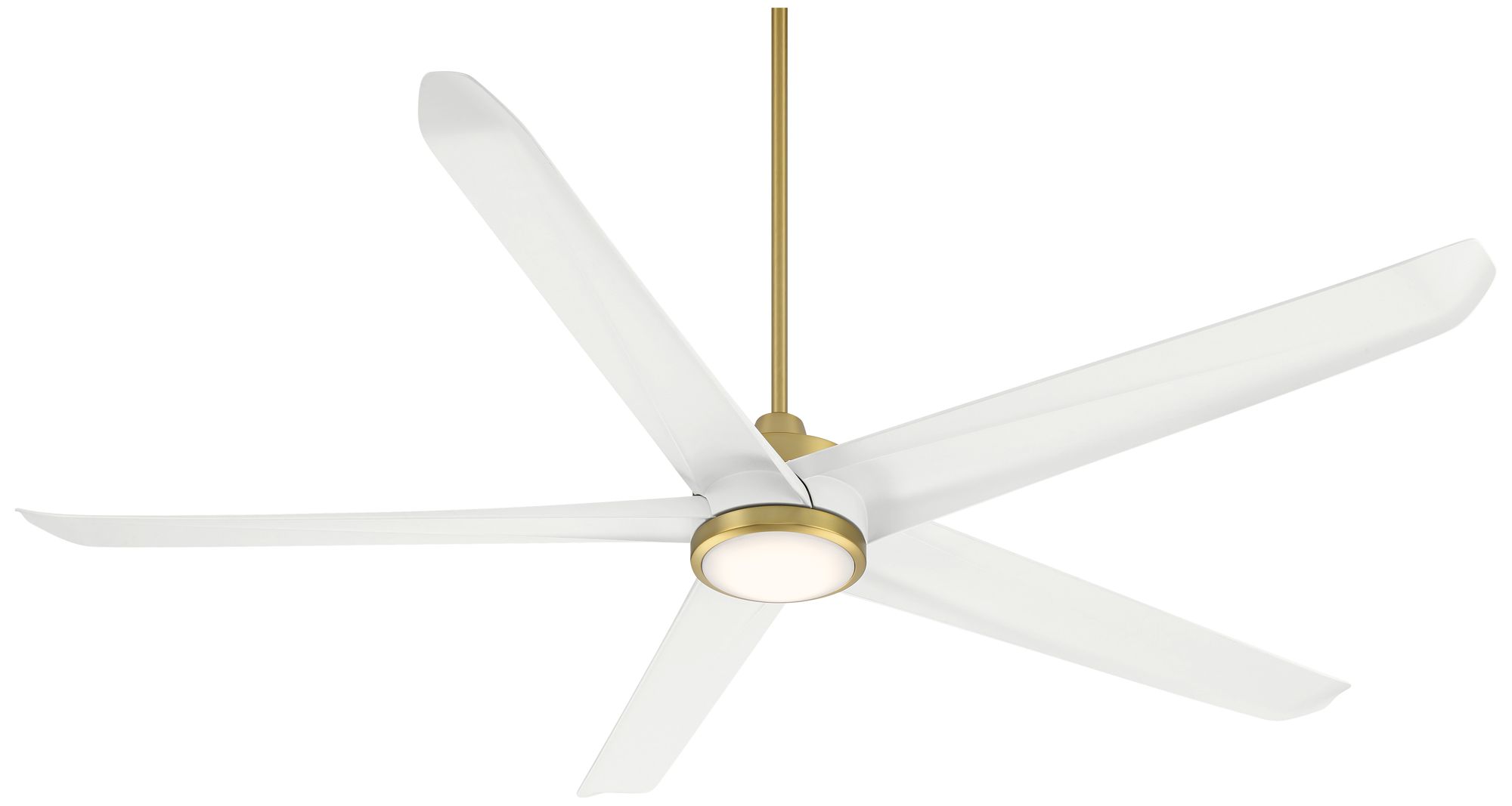 72" Casa Vieja Forma Brass and White LED Indoor/Outdoor Ceiling Fan in scene