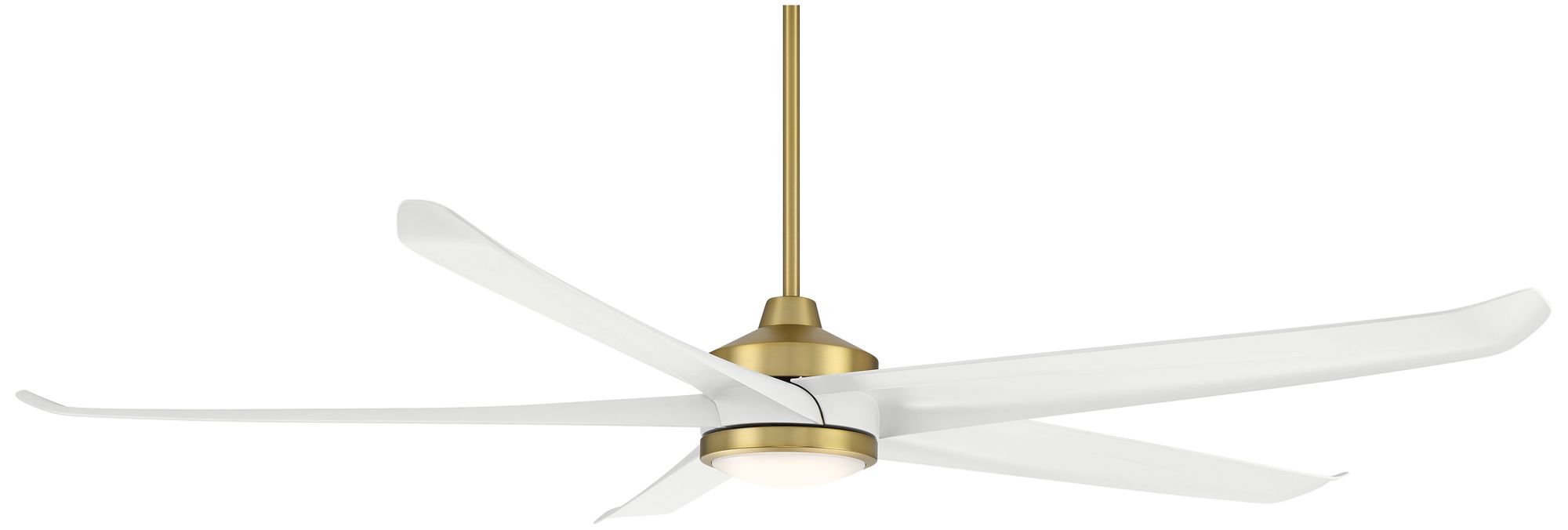 72" Casa Vieja Forma Brass and White LED Indoor/Outdoor Ceiling Fan in scene