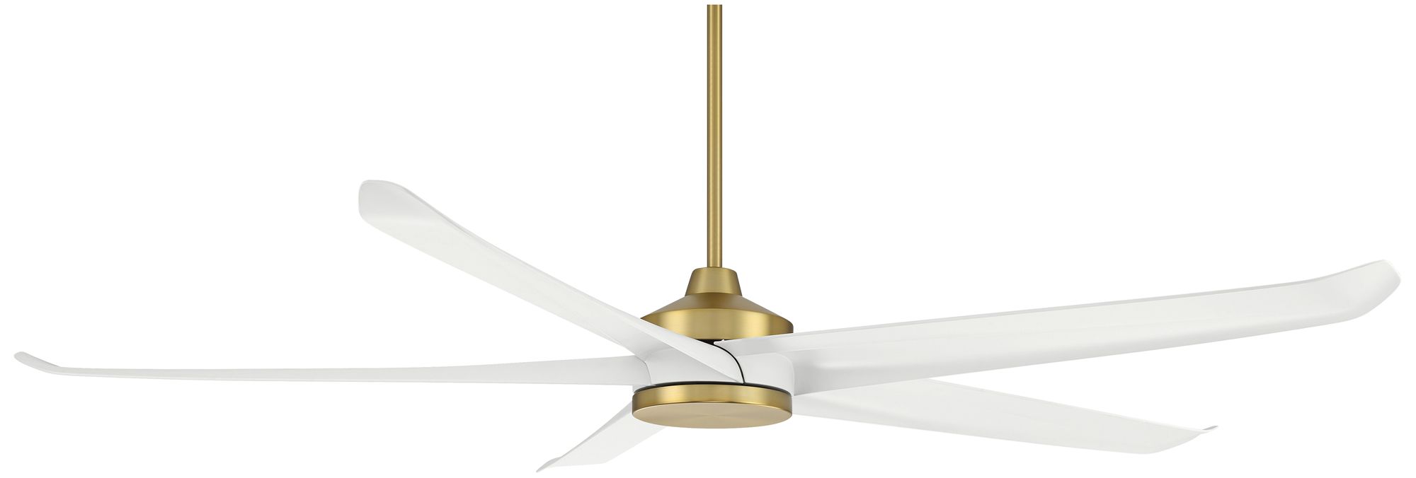 72" Casa Vieja Forma Brass and White LED Indoor/Outdoor Ceiling Fan in scene