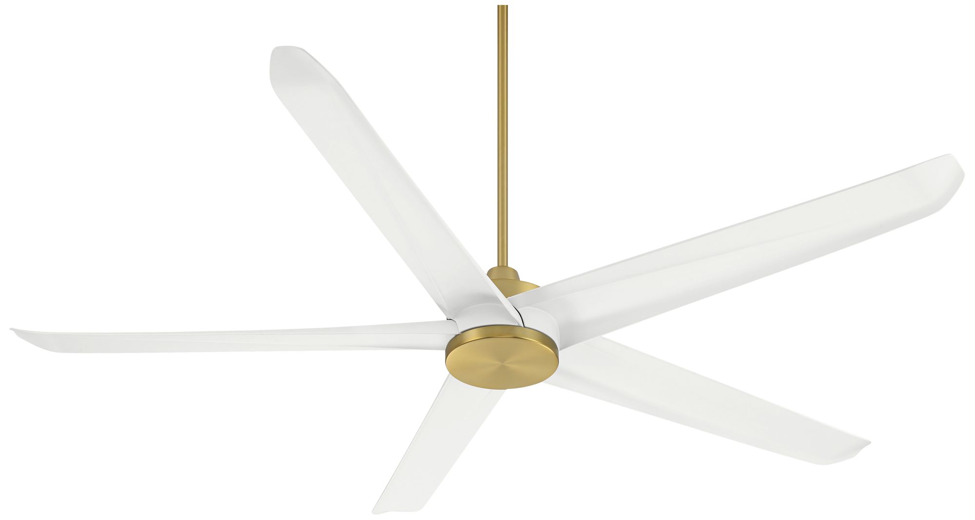 72" Casa Vieja Forma Brass and White LED Indoor/Outdoor Ceiling Fan in scene