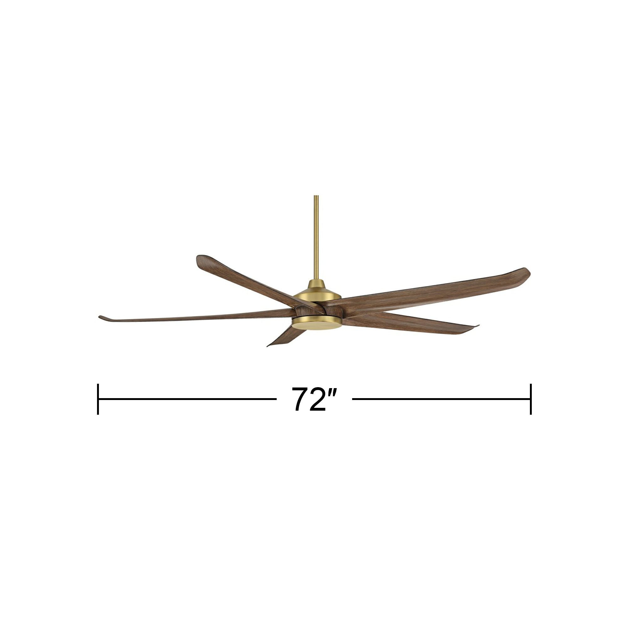 72" Casa Vieja Forma Brass Dark Wood LED Indoor/Outdoor Ceiling Fan in scene