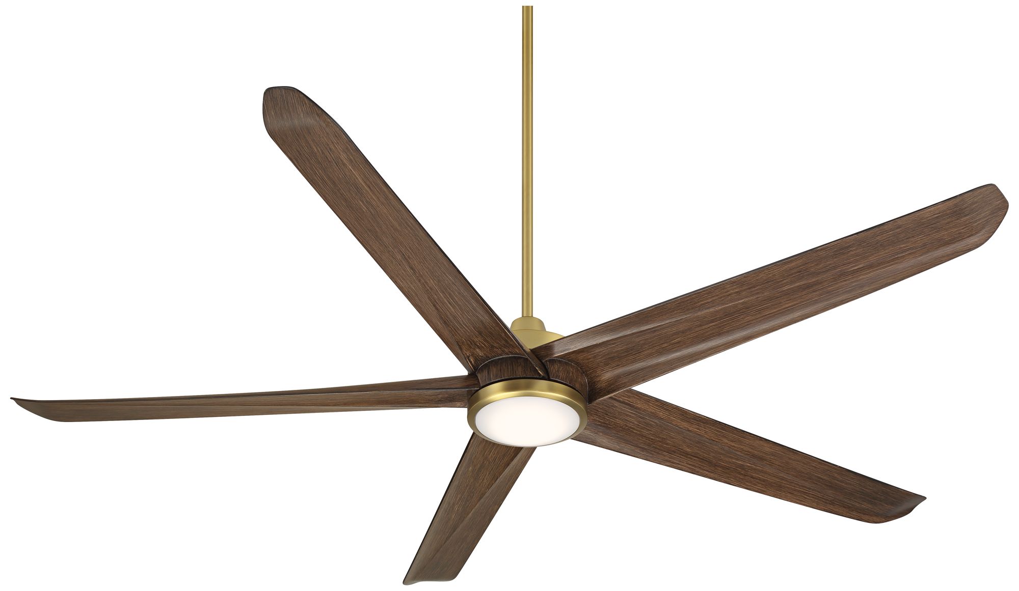 72" Casa Vieja Forma Brass Dark Wood LED Indoor/Outdoor Ceiling Fan in scene