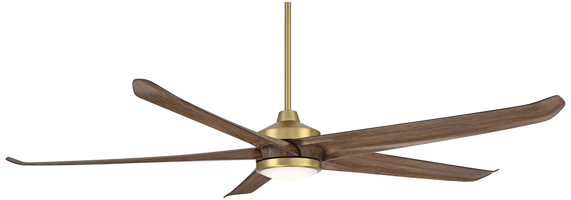 72" Casa Vieja Forma Brass Dark Wood LED Indoor/Outdoor Ceiling Fan in scene