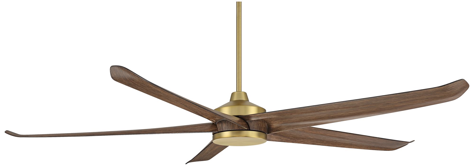 72" Casa Vieja Forma Brass Dark Wood LED Indoor/Outdoor Ceiling Fan in scene