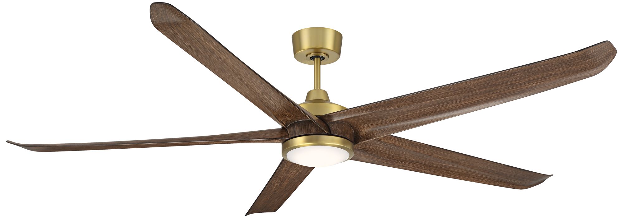 72" Casa Vieja Forma Brass Dark Wood LED Indoor/Outdoor Ceiling Fan in scene