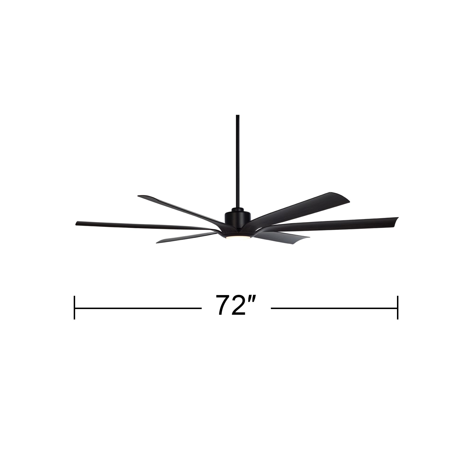 72" Casa Vieja Lomar Matte Black Damp LED Ceiling Fan with Remote
