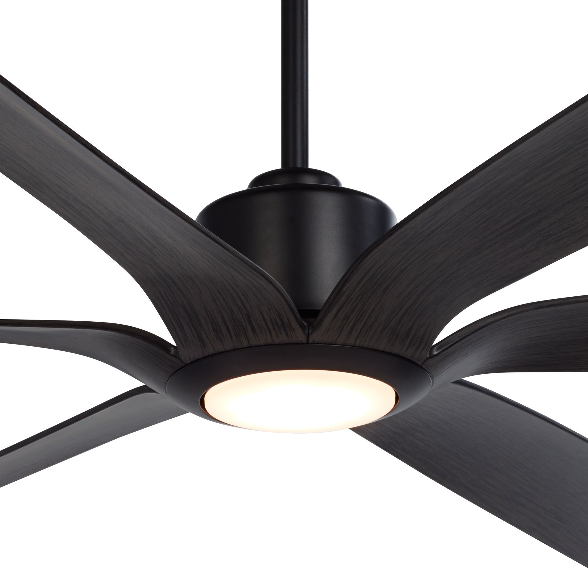 Image 4 72" Casa Vieja Lomar Matte Black Woodgrain Damp Remote LED Ceiling Fan more views