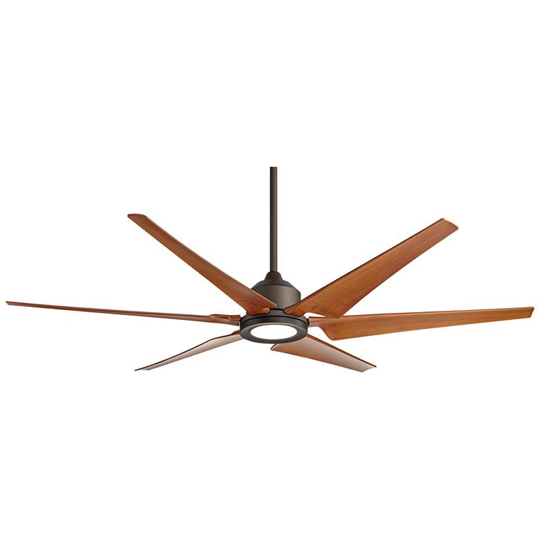 Image 2 72" Casa Vieja Power Hawk Bronze LED Damp Rated Fan with Remote