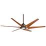 2_72" Casa Vieja Power Hawk Bronze LED Damp Rated Fan with Remote