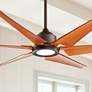 1_72" Casa Vieja Power Hawk Bronze LED Damp Rated Fan with Remote