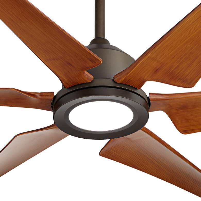 Image 3 72" Casa Vieja Power Hawk Bronze LED Damp Rated Fan with Remote more views