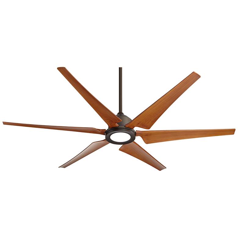 Image 7 72" Casa Vieja Power Hawk Bronze LED Damp Rated Fan with Remote more views