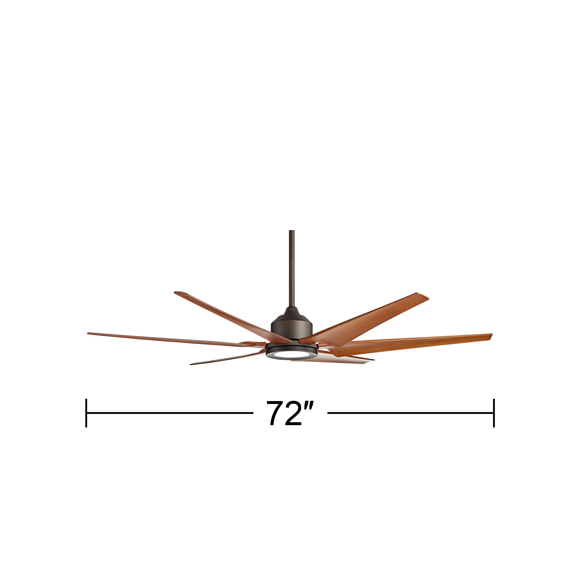 72" Casa Vieja Power Hawk Bronze LED Damp Rated Fan with Remote