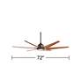 72" Casa Vieja Power Hawk Bronze LED Damp Rated Fan with Remote