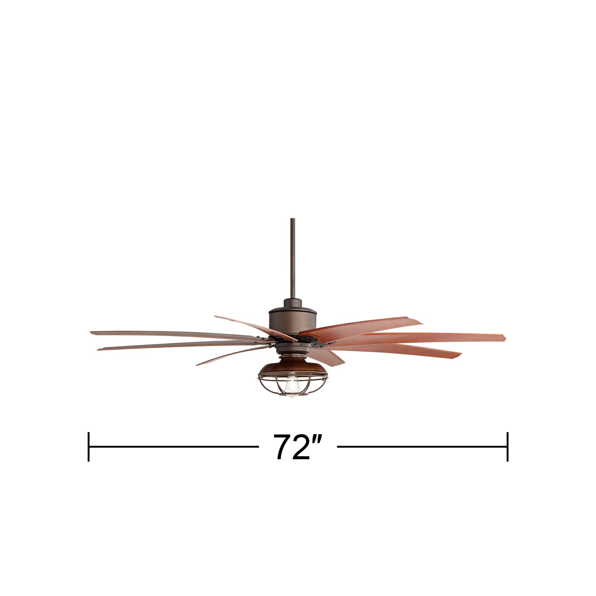 72" Casa Vieja Predator Rustic Cage Bronze Damp Fan with Remote