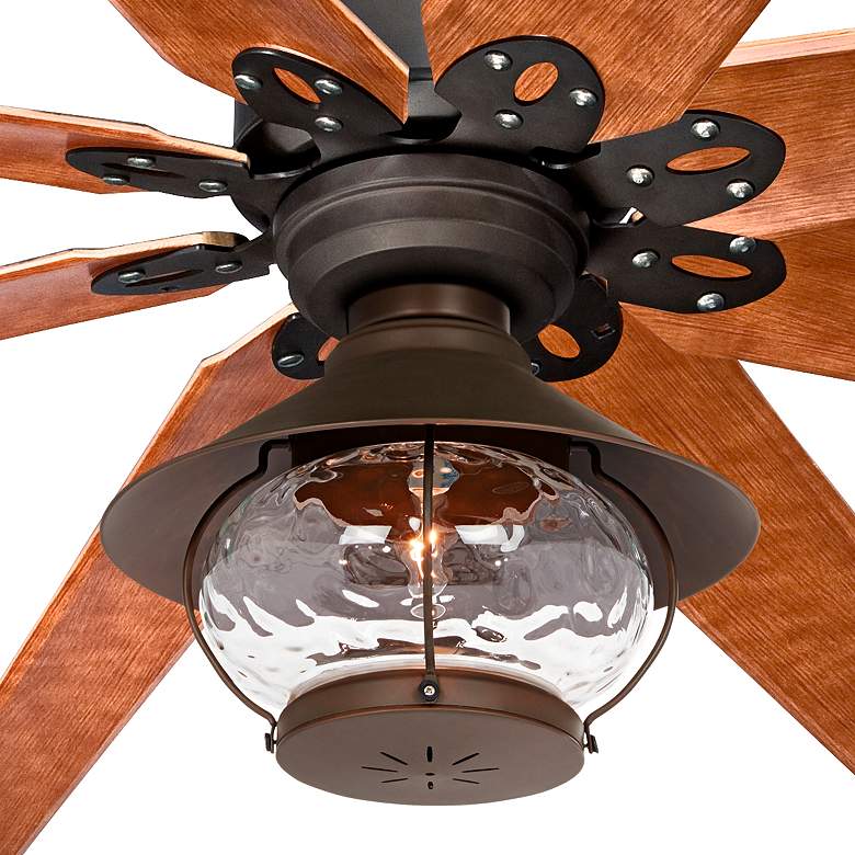 Image 3 72" Casa Vieja Predator Rustic Lantern Damp Ceiling Fan with Remote more views