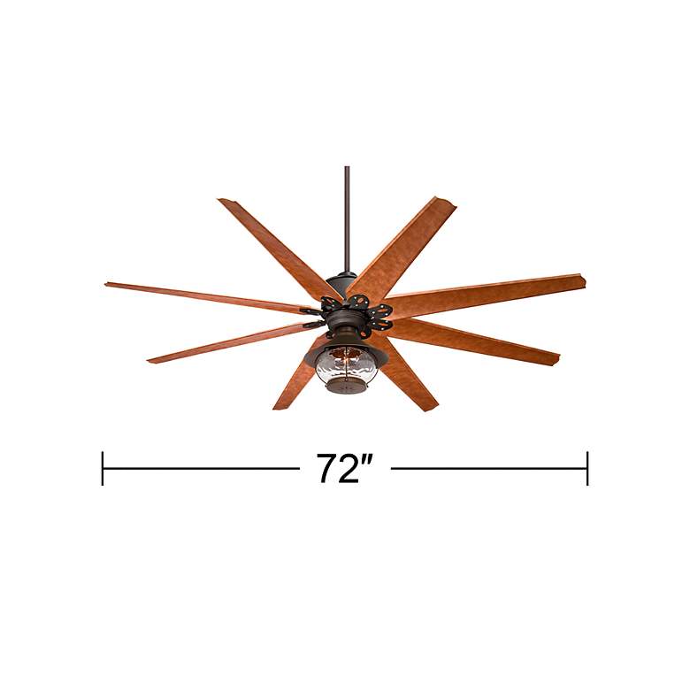 Image 5 72" Casa Vieja Predator Rustic Lantern Damp Ceiling Fan with Remote more views