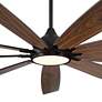 72" Casa Vieja Tahoe Breeze Black LED Outdoor Ceiling Fan with Remote