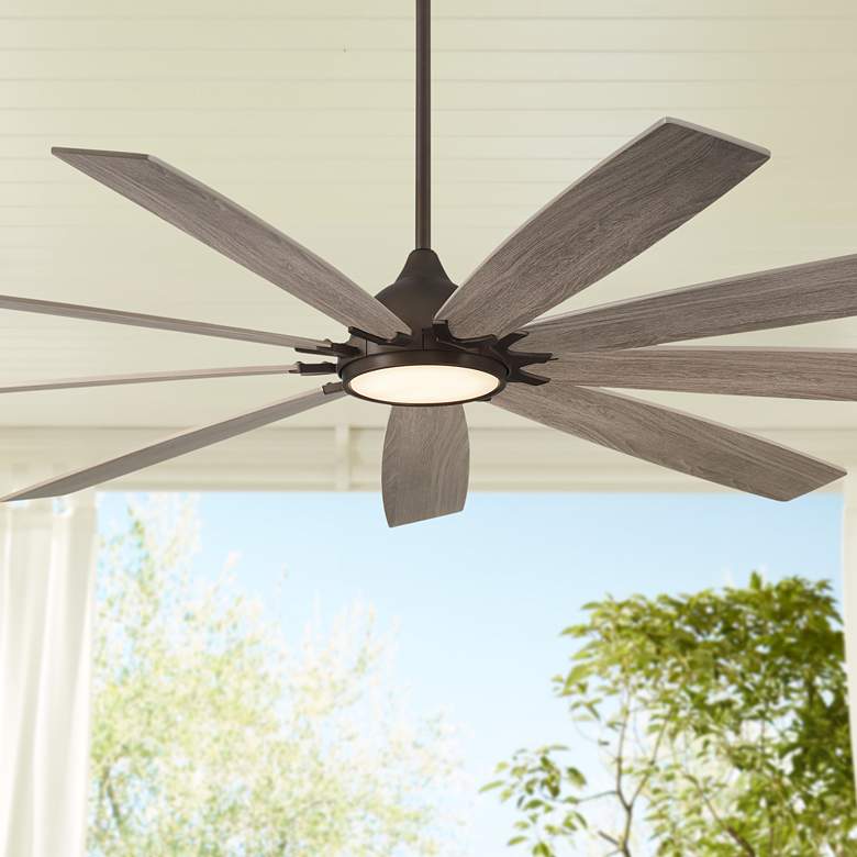 72&quot; Casa Vieja Tahoe Breeze Bronze LED Outdoor Ceiling Fan with Remote