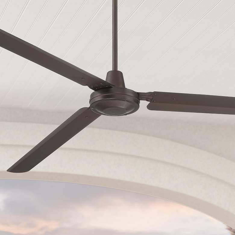 Image 1 72" Casa Vieja Velocity Bronze Damp Large Modern Fan with Wall Control