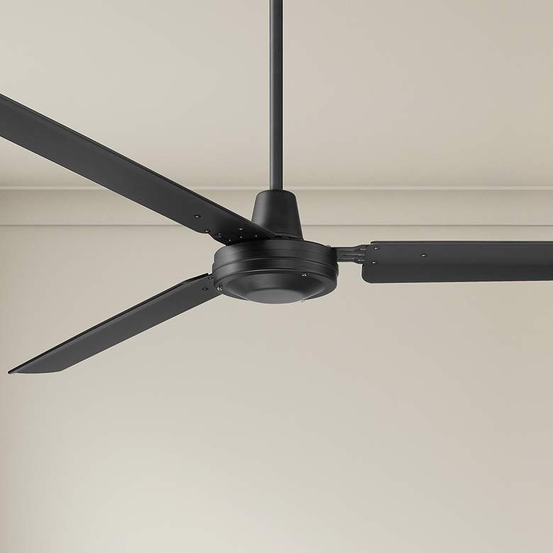 Image 2 72" Casa Vieja Velocity Matte Black Damp Modern Fan with Wall Control