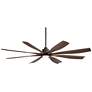 1_72" Casa Vieja Vortex Bronze and Barnwood LED Ceiling Fan with Remote