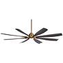 1_72" Casa Vieja Vortex Soft Brass Walnut LED Ceiling Fan with Remote