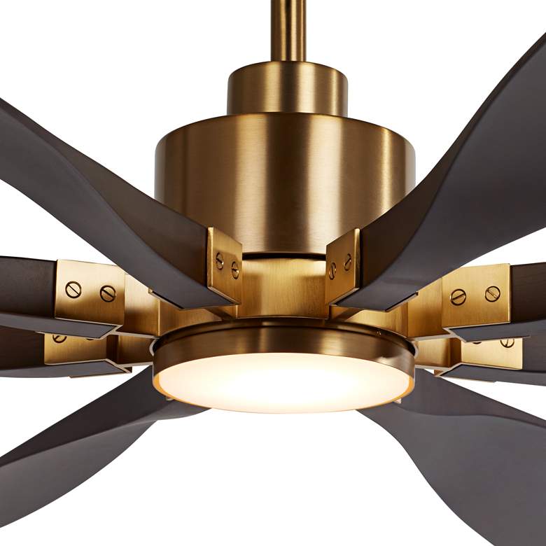 Image 2 72" Casa Vieja Vortex Soft Brass Walnut LED Ceiling Fan with Remote more views