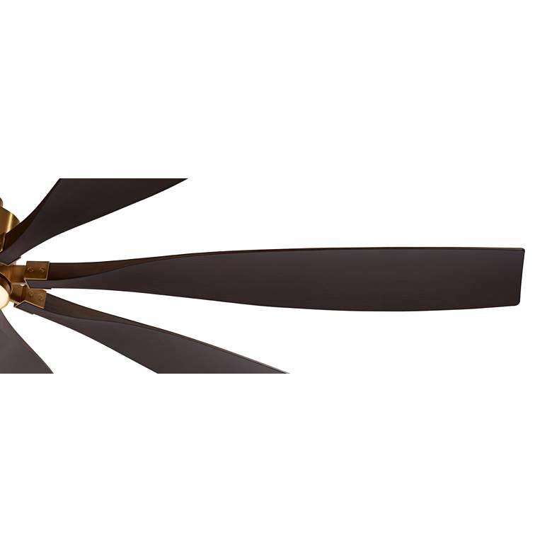 Image 3 72" Casa Vieja Vortex Soft Brass Walnut LED Ceiling Fan with Remote more views