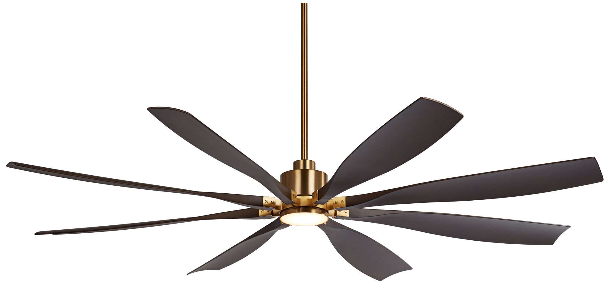 72" Casa Vieja Vortex Soft Brass Walnut LED Ceiling Fan with Remote