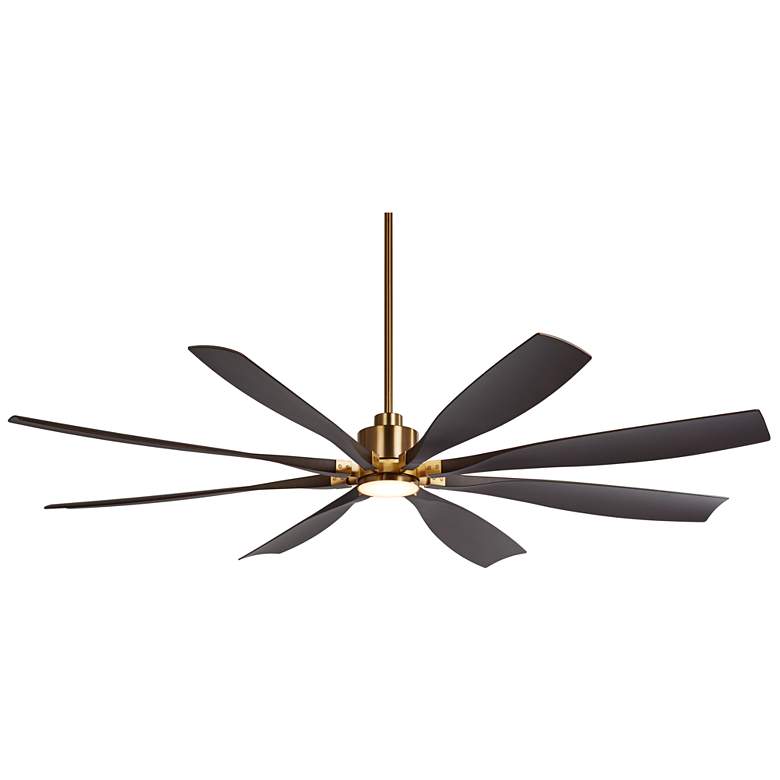 Image 7 72" Casa Vieja Vortex Soft Brass Walnut LED Ceiling Fan with Remote more views