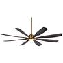 7_72" Casa Vieja Vortex Soft Brass Walnut LED Ceiling Fan with Remote more views