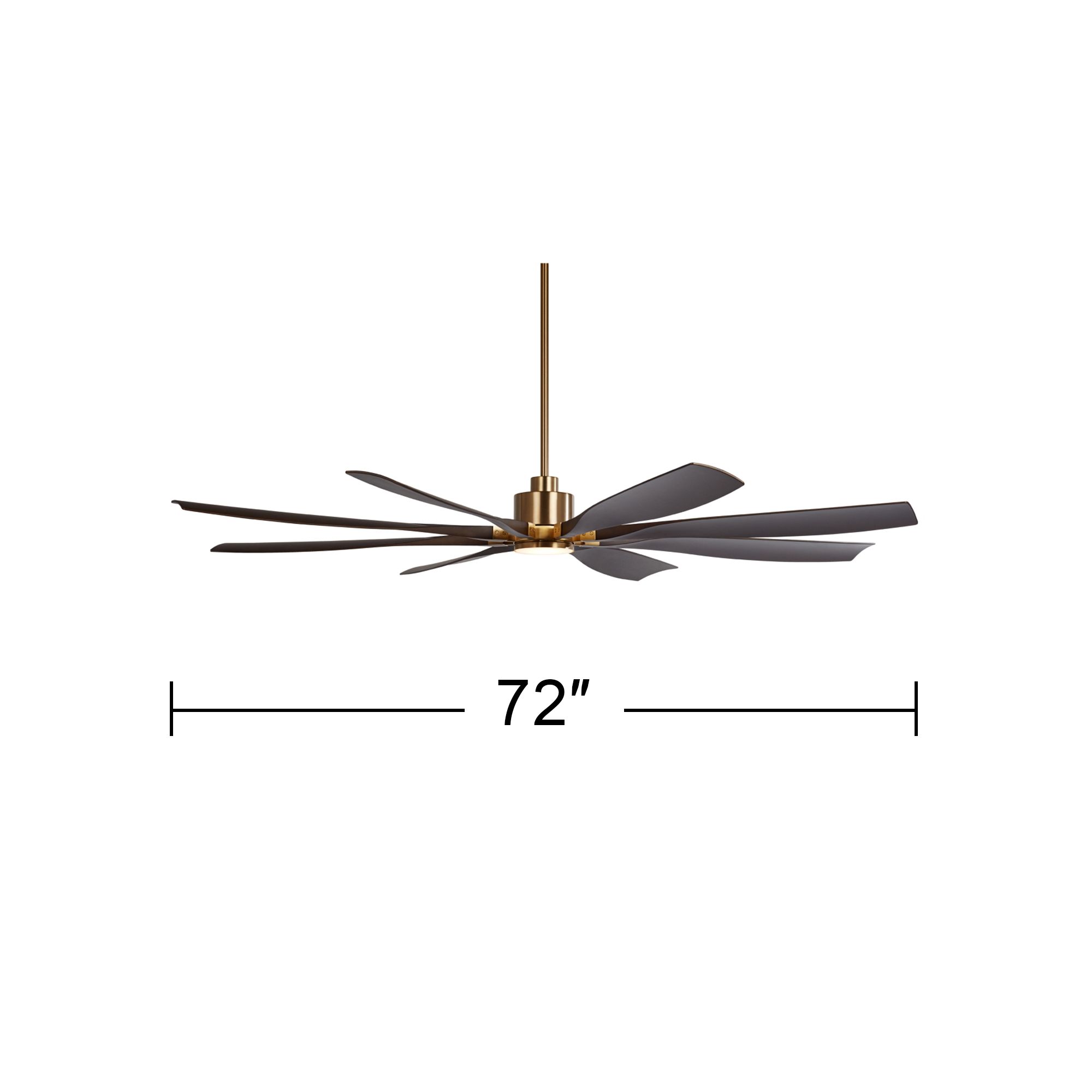72" Casa Vieja Vortex Soft Brass Walnut LED Ceiling Fan with Remote
