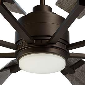 Image3 of 72" Casa Vieja Windmill Bronze Damp LED Large Ceiling Fan with Remote more views