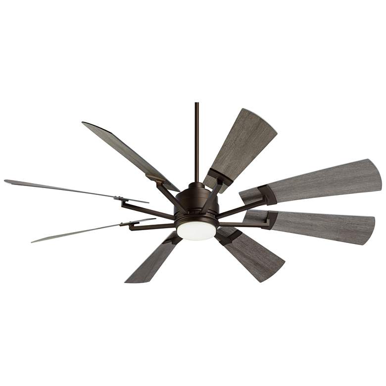 72&quot; Casa Vieja Windmill Bronze Damp LED Large Ceiling Fan with Remote more views