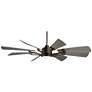 72" Casa Vieja Windmill Bronze Damp LED Large Ceiling Fan with Remote