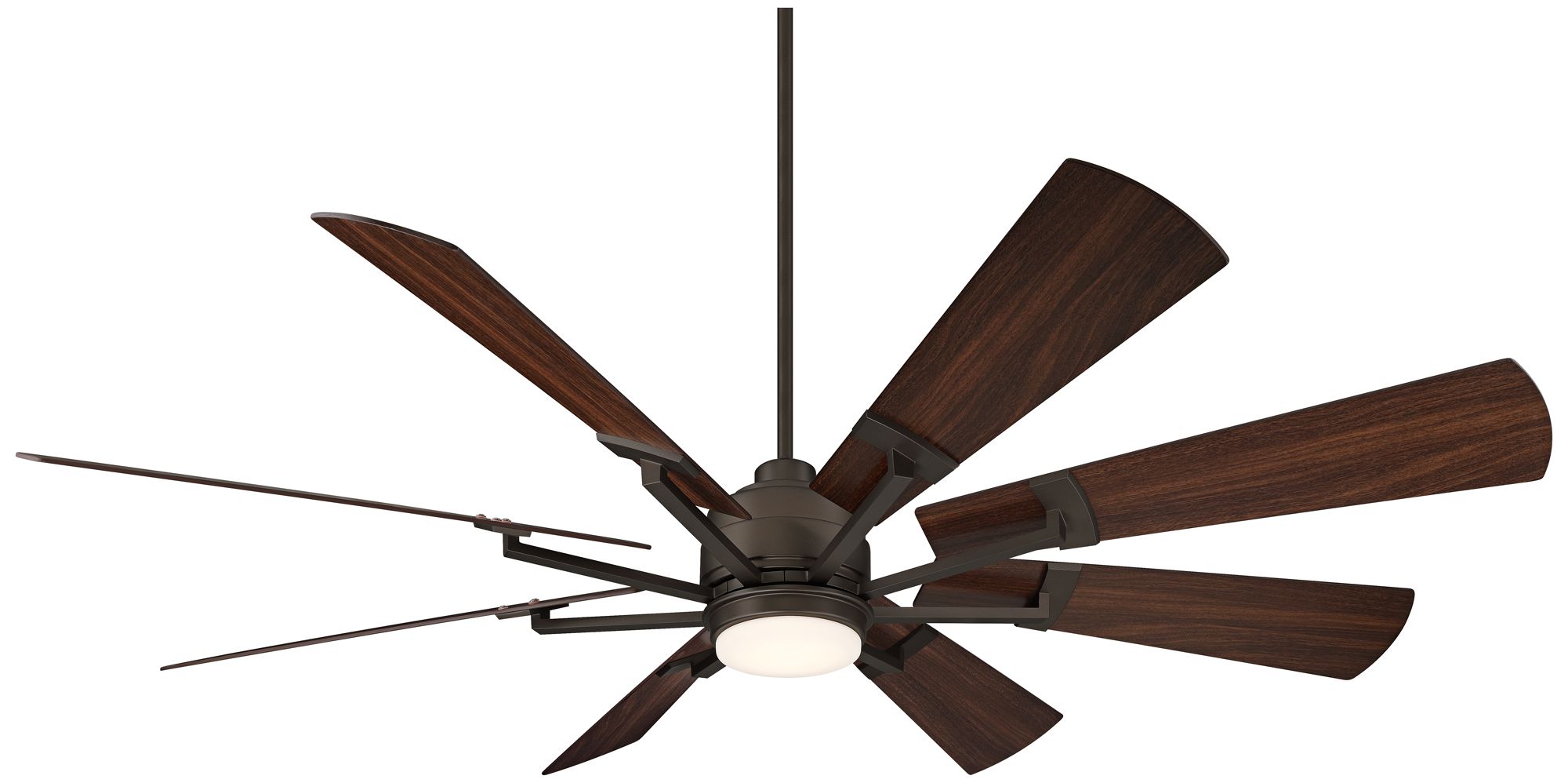 Image 2 72" Casa Vieja Windmill Bronze Walnut LED Large Ceiling Fan w/Remote