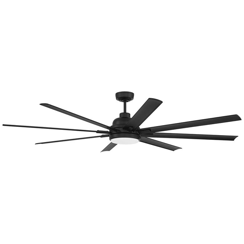 Image 1 72" Craftmade Rush Flat Black LED Wet Rated Smart Ceiling Fan