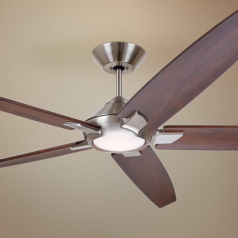 Image 1 72 inch Dorian Eco Brushed Steel - Coffee LED Ceiling Fan