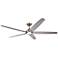 72" Dorian Eco Brushed Steel - Timber Gray LED Ceiling Fan