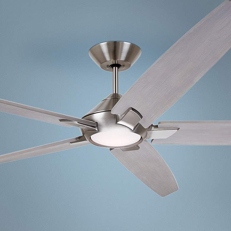 Image 1 72 inch Dorian Eco Brushed Steel - Timber Gray LED Ceiling Fan