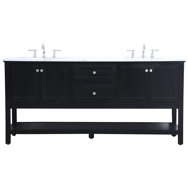 Image 2 72 Inch Double Sink Bathroom Vanity Set In Black