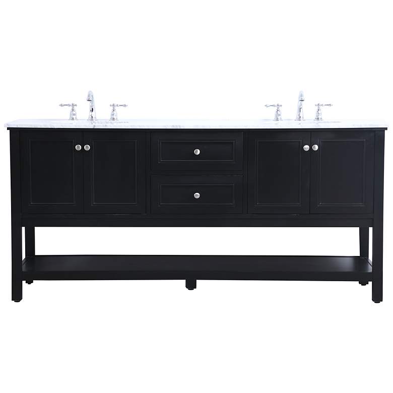 Image 1 72 Inch Double Sink Bathroom Vanity Set In Black