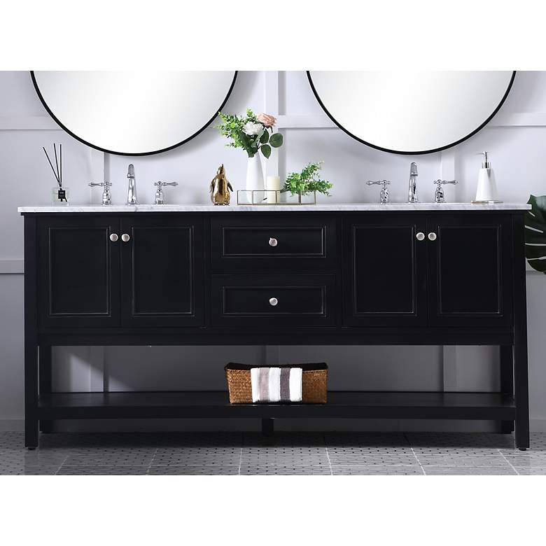 Image 1 72 Inch Double Sink Bathroom Vanity Set In Black