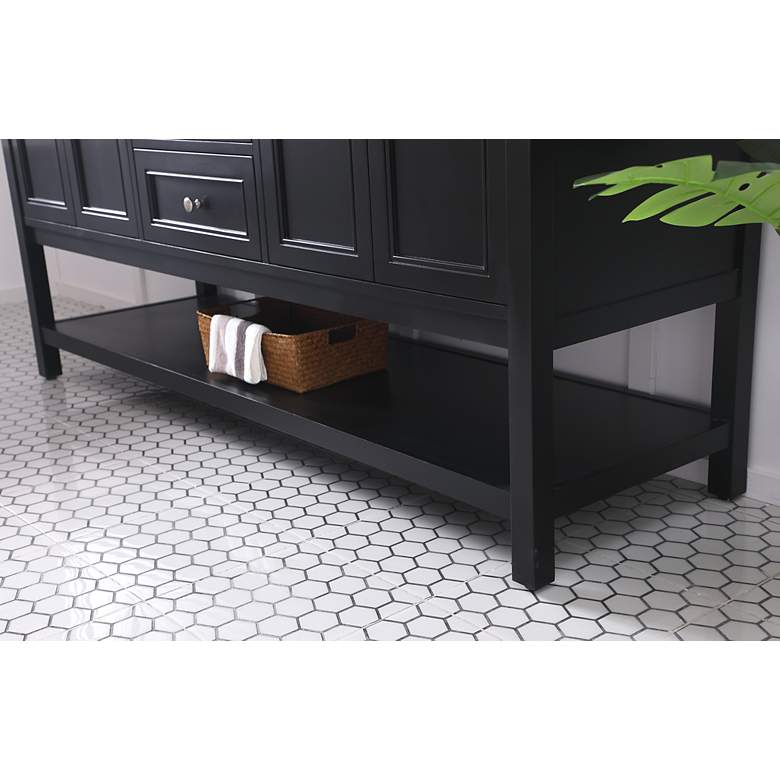 Image 7 72 Inch Double Sink Bathroom Vanity Set In Black more views