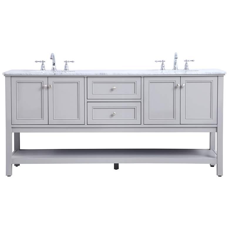 Image 1 72 Inch Double Sink Bathroom Vanity Set In Grey