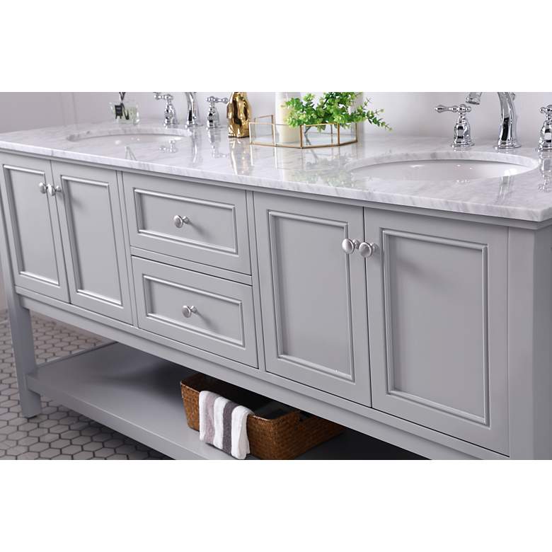 Image 6 72 Inch Double Sink Bathroom Vanity Set In Grey more views